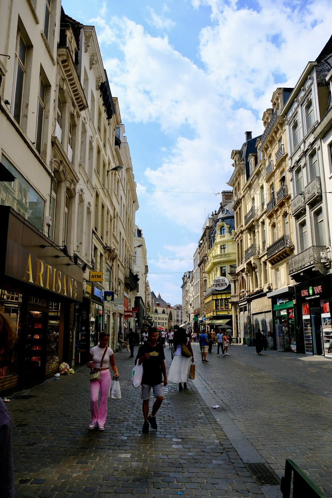 Small shop storefront in a Belgian city street
